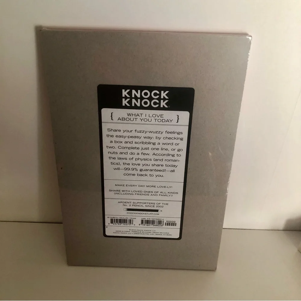NEW✨ What I Love About You Today Notepad Sheets Knock Knock Note Prompt Pad